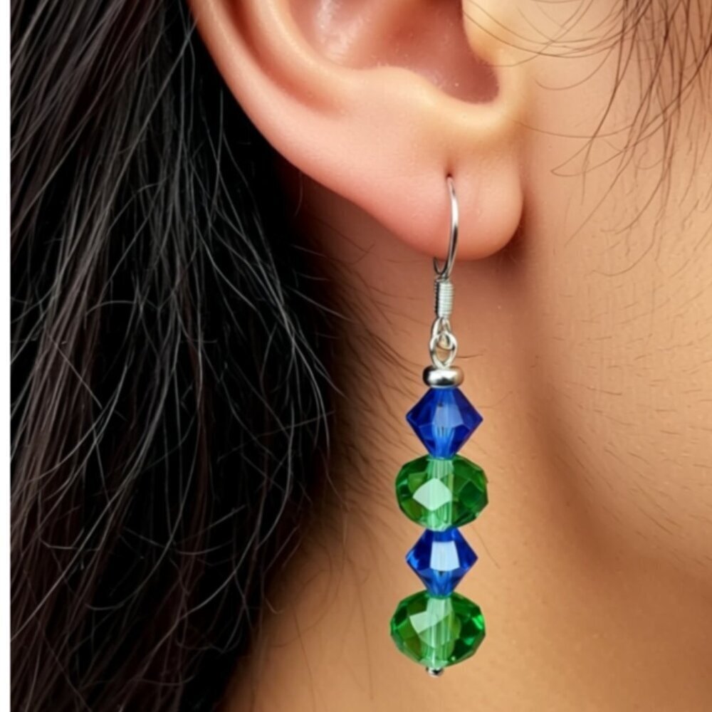 Swarovski Crystal Beaded Dangle Earrings NWT